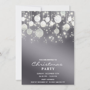Sparkle Christmas balls corporate Christmas party  Invitation