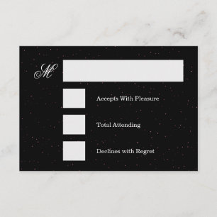 Sparkle Christmas Wedding RSVP Pink Card