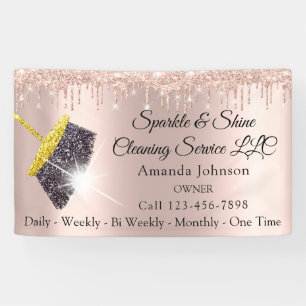 Sparkle Cleaning Service Housekeeping  Broom Banner