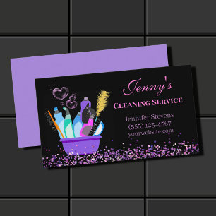 Sparkle Cleaning Supplies Cleaning Service Business Card