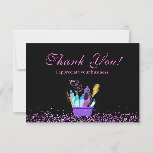 Sparkle Cleaning Supplies Housecleaning Service Thank You Card (Front)