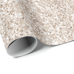 Sparkle Cream Glitz Glitter    Wrapping Paper