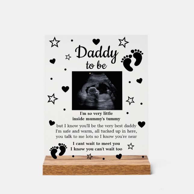 Sparkle Daddy to be Poem from Bump Ultrasonography Acrylic Sign (Front)