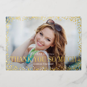 Sparkle Delight Foil Graduation Thank You Card