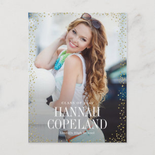 Sparkle Delight Graduation Announcement Postcard