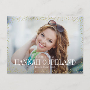 Sparkle Delight Graduation Announcement Postcard