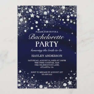 Sparkle Diamond Blue Bachelorette Party Invite