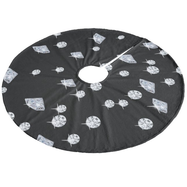 Sparkle Diamonds Fleece Tree Skirt (Angled)