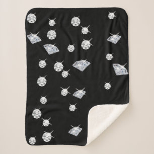 Sparkle Diamonds Sherpa Blanket