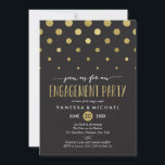 Sparkle Dots Engagement Party Invitation<br><div class="desc">Celebrate the newly engaged couple with this sparkling,  chic and modern engagement party invitation. The faux gold foil is printed flat. Choose a die-cut shape or textured paper for an an extra special invite.</div>