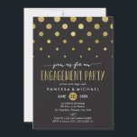 Sparkle Dots Engagement Party Invitation<br><div class="desc">Celebrate the newly engaged couple with this sparkling,  chic and modern engagement party invitation. The faux gold foil is printed flat. Choose a die-cut shape or textured paper for an an extra special invite.</div>