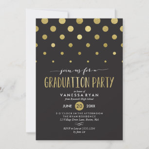 Sparkle Dots Graduation Party Invitation