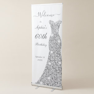 Sparkle Dress 60th Birthday Party Retractable Banner