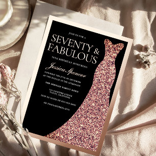 Sparkle Dress Womans 70th Birthday Black Rose Gold