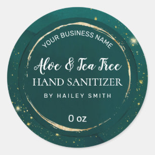 Sparkle Dust Green And Gold Hand Sanitizer Labels