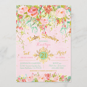 Sparkle Enchanted Secret Garden Baby Shower Invitation