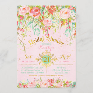 Sparkle Enchanted Secret Garden Bridal Shower Invitation