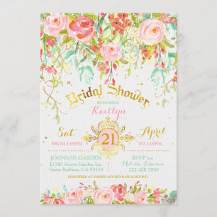 Sparkle Enchanted Secret Garden Bridal Shower Invitation