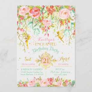Sparkle Fairy Enchanted Garden Birthday Invitation