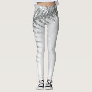 Sparkle Feather Winter Holiday Leggings