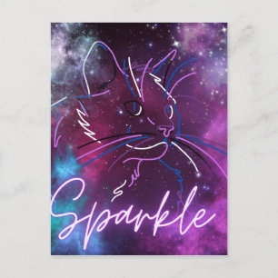 "Sparkle" Galaxy Cat Card
