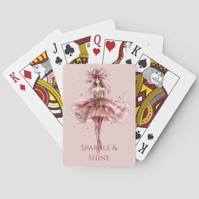 Sparkle Girl in Dress Playing Cards (Back)
