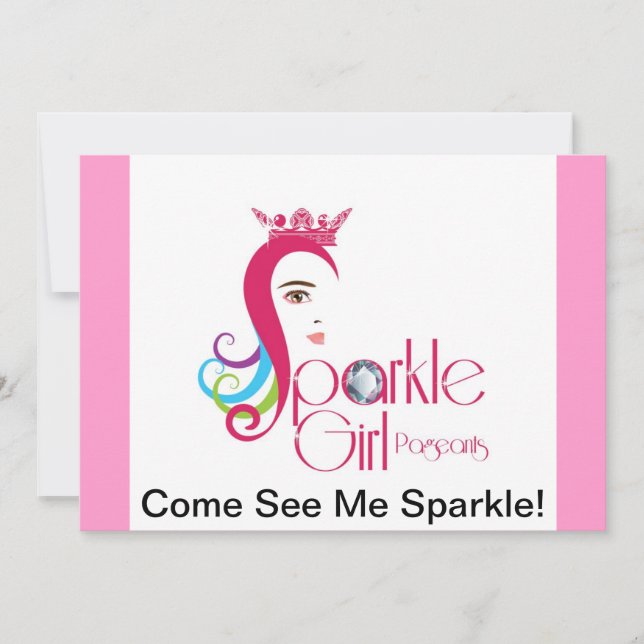 Sparkle Girl Pageant Invitations (Front)