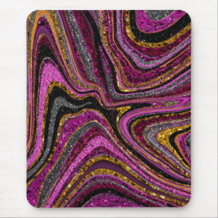 Sparkle Glam Glitter girly marble art pink Mouse Mat
