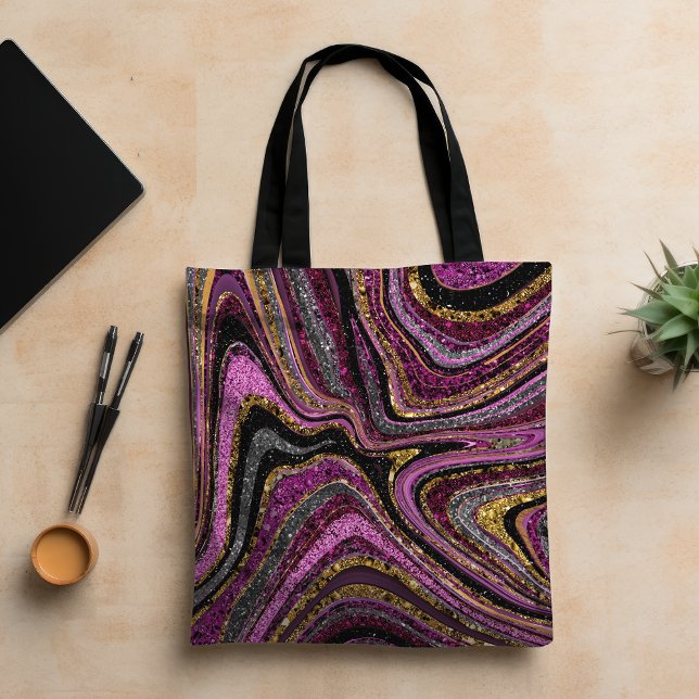 Sparkle Glam Glitter girly marble art pink Tote Bag (Creator Uploaded)