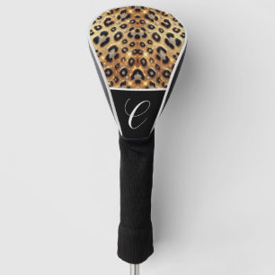 Sparkle Glam Gold Black Leopard Cheetah Print  Golf Head Cover