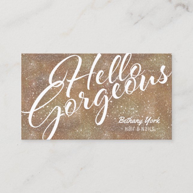 Sparkle Glam Modern Stylist Designer Business Card (Front)