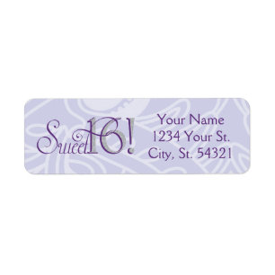 Sparkle, Glitter and Purple Address Labels