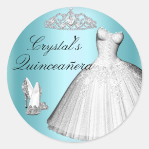 Sparkle Glitter Dress & Heels Quinceanera Sticker