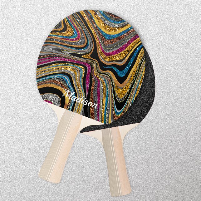 Sparkle Glitter girly marble art grey Ping Pong Pa Paddle (Creator Uploaded)