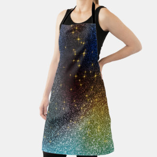 Sparkle glitter gradient with colourful colours apron
