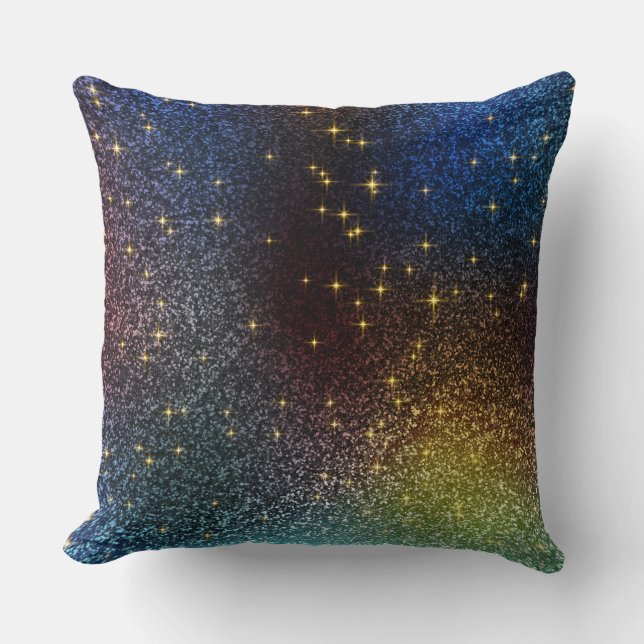 Sparkle glitter gradient with colourful colours  cushion (Front)