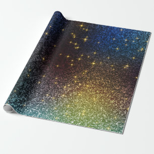 Sparkle glitter gradient with colourful colours wrapping paper