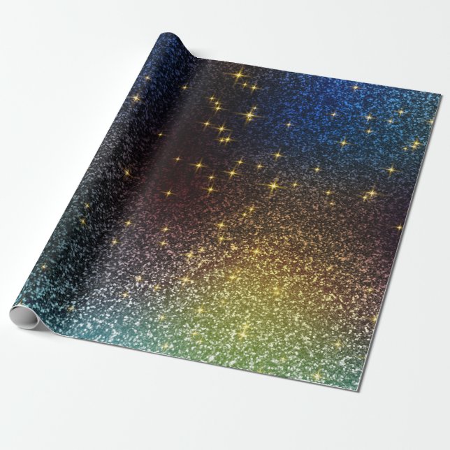 Sparkle glitter gradient with colourful colours  wrapping paper (Unrolled)