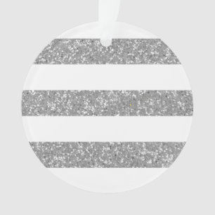 Sparkle Glitter Look Stripes Acrylic Ornament