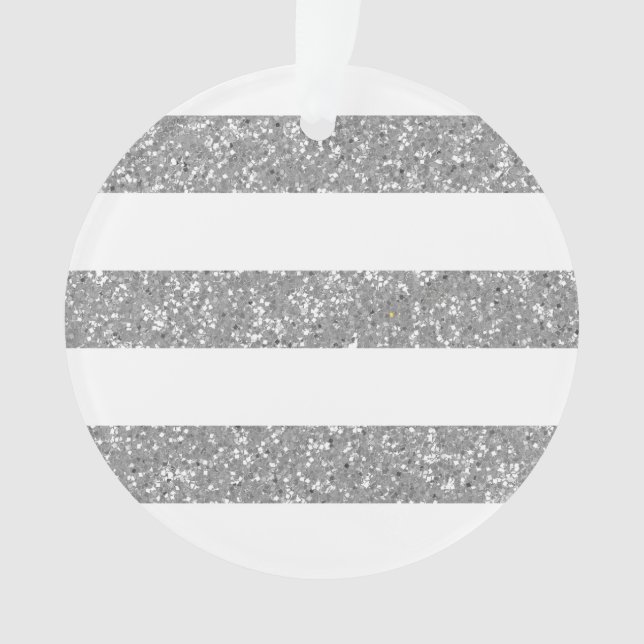 Sparkle Glitter Look Stripes Acrylic Ornament (Front)