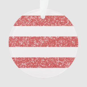 Sparkle Glitter Look Stripes Acrylic Ornament