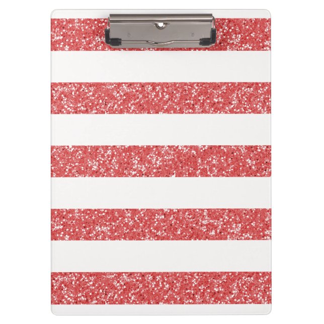 Sparkle Glitter Look Stripes Clipboard (Front)