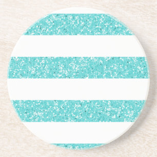 Sparkle Glitter Look Stripes Coaster