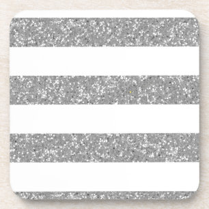 Sparkle Glitter Look Stripes Coasters