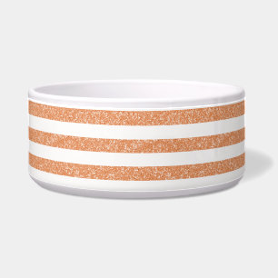 Sparkle Glitter Look Stripes Dog Bowl