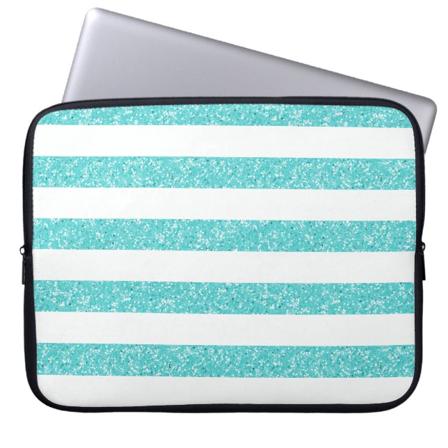 Sparkle Glitter Look Stripes Electronics Sleeve (Front)