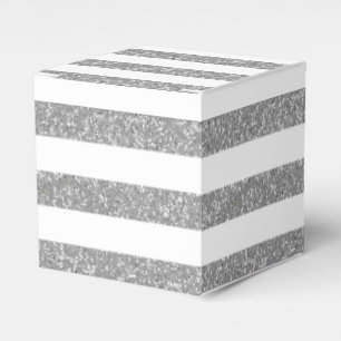 Sparkle Glitter Look Stripes Favour Boxes