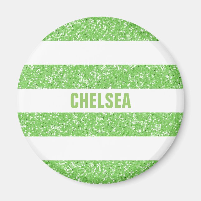 Sparkle Glitter Look Stripes Magnet (Front)