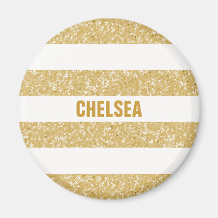 Sparkle Glitter Look Stripes Magnet