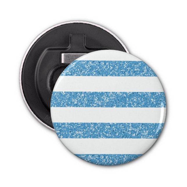 Sparkle Glitter Look Stripes Magnet Bottle Opener (Front)